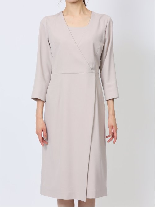 ウーリッシュ カシュクールワンピース ライトグレー(セットアップ可能)