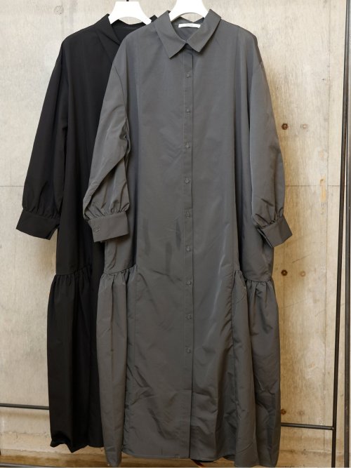 ドロー/DRAW サイドギャザー リラックス ロングワンピース