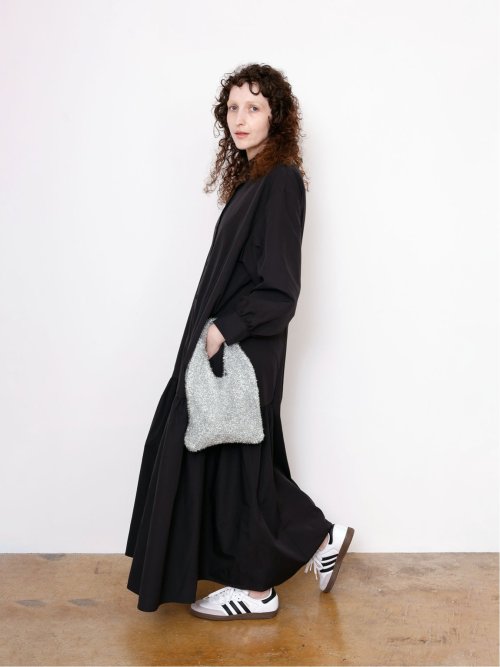 ドロー/DRAW サイドギャザー リラックス ロングワンピース