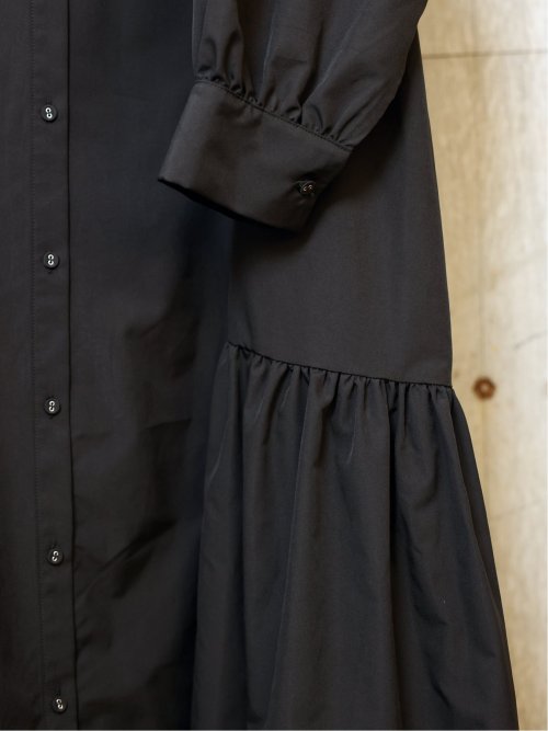 ドロー/DRAW サイドギャザー リラックス ロングワンピース