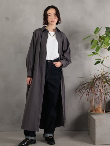 ドロー/DRAW ベルト付 リラックス ロングシャツワンピース