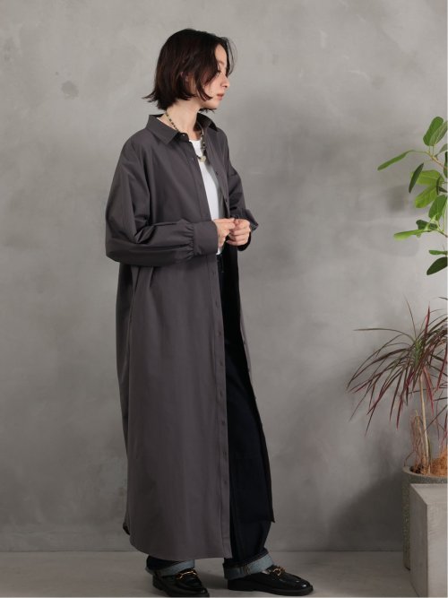 ドロー/DRAW ベルト付 リラックス ロングシャツワンピース
