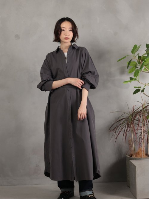 ドロー/DRAW ベルト付 リラックス ロングシャツワンピース