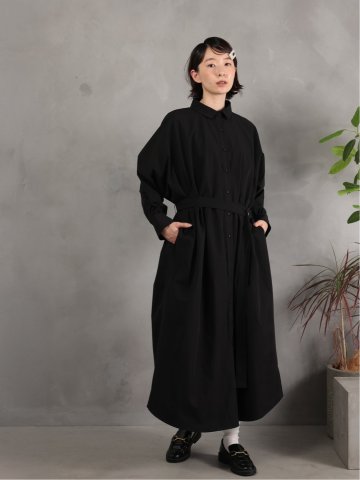 ドロー/DRAW ベルト付 リラックス ロングシャツワンピース