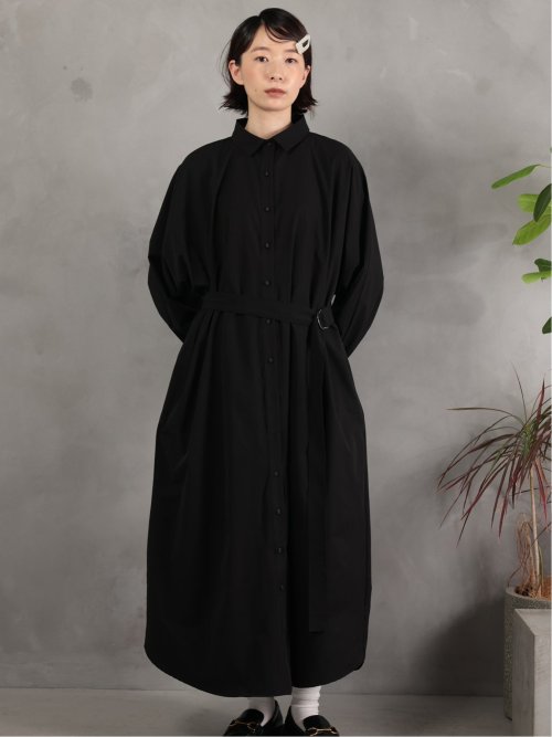ドロー/DRAW ベルト付 リラックス ロングシャツワンピース