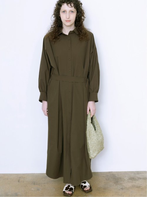 ドロー/DRAW ベルト付 リラックス ロングシャツワンピース