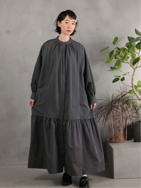 stand collar long shirts onepiece
