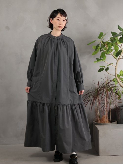 stand collar long shirts onepiece