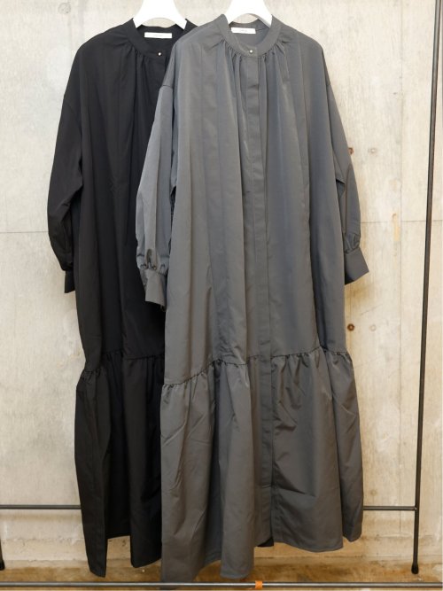 ドロー/DRAW スタンドカラー リラックス ロングワンピース