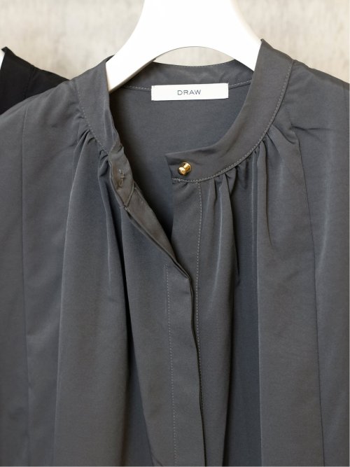 ドロー/DRAW スタンドカラー リラックス ロングワンピース
