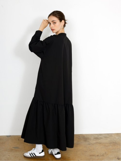 ドロー/DRAW スタンドカラー リラックス ロングワンピース