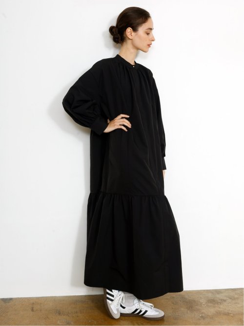 ドロー/DRAW スタンドカラー リラックス ロングワンピース