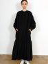 stand collar long shirts onepiece