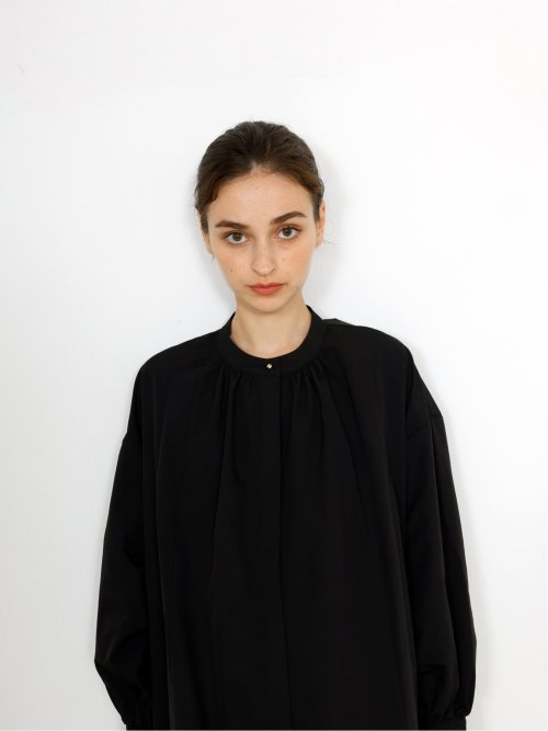 ドロー/DRAW スタンドカラー リラックス ロングワンピース