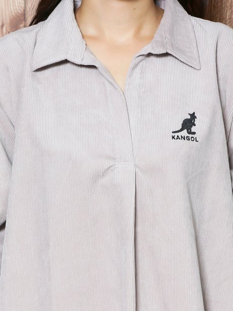 Web販売 カンゴール Kangol コーデュロイ長袖シャツワンピース M 03ライトグレー ワンピース ドレス Taka Q Online Shop タカキューオンラインショップ 公式通販