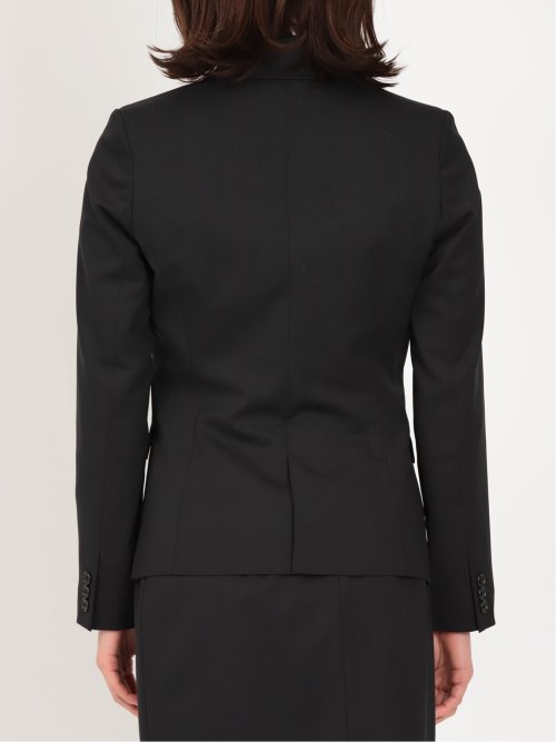 リクルート黒無地 ウール混 2ボタンジャケット(セットアップ可能)