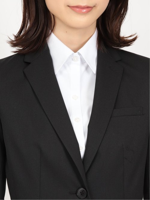 リクルート黒無地 ウール混 2ボタンジャケット(セットアップ可能)