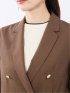 麻調合繊 ダブルジャケット 茶