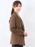麻調合繊 ダブルジャケット 茶