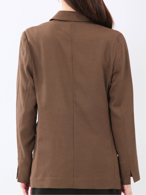 麻調合繊 ダブルジャケット 茶