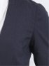 高機能リネン混 Vカラー7分袖ジャケット 紺(セットアップ可能)