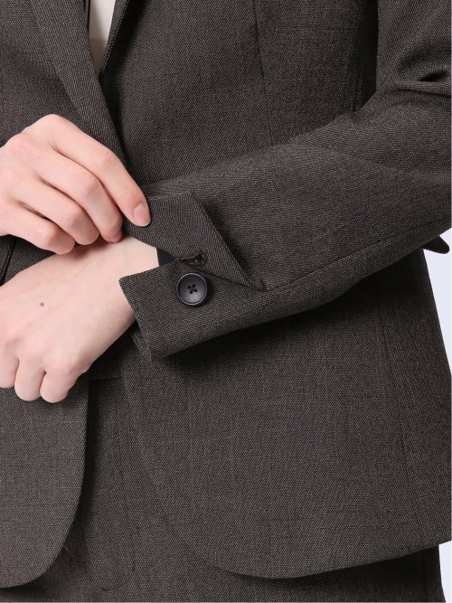 ストレッチシャーク 1ボタンジャケット 茶(セットアップ可能)