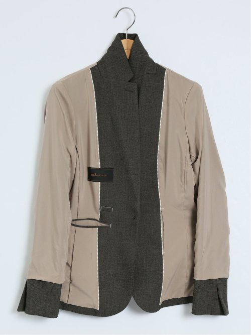 ストレッチシャーク 1ボタンジャケット 茶(セットアップ可能)