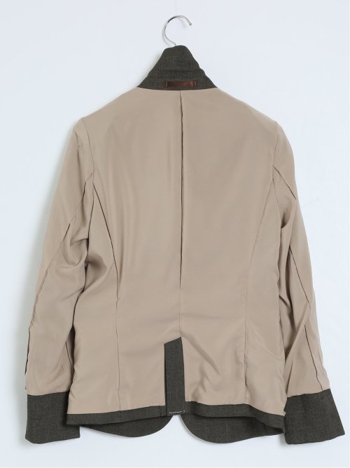 ストレッチシャーク 1ボタンジャケット 茶(セットアップ可能)