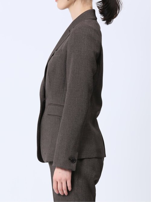 ストレッチシャーク 1ボタンジャケット 茶(セットアップ可能)