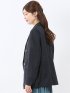 麻調合繊 ダブルジャケット 紺