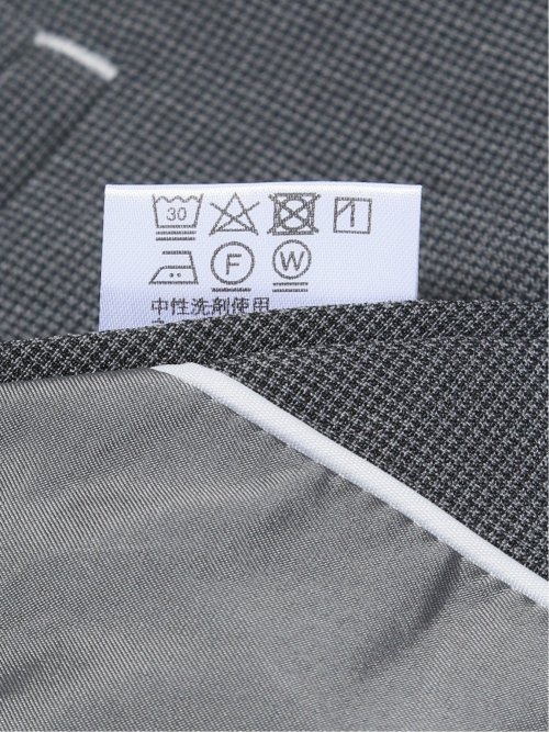 ウール調トラベスト 1ボタンジャケット 千鳥グレー(セットアップ可能)