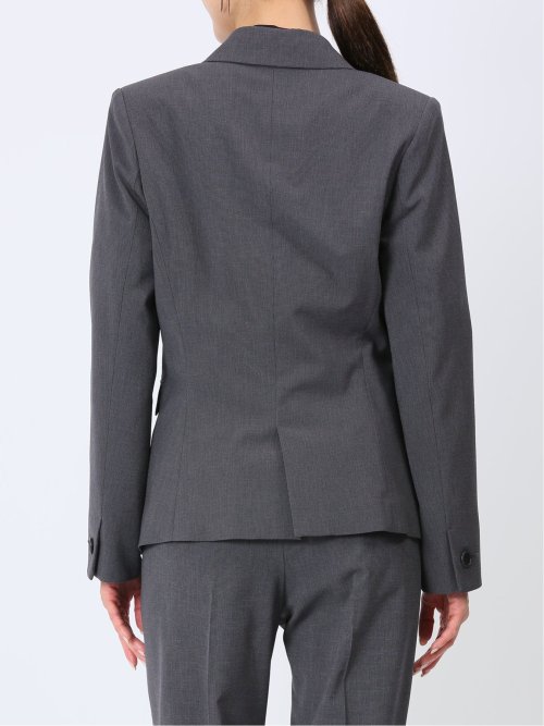 ウール調トラベスト 1ボタンジャケット 千鳥グレー(セットアップ可能)