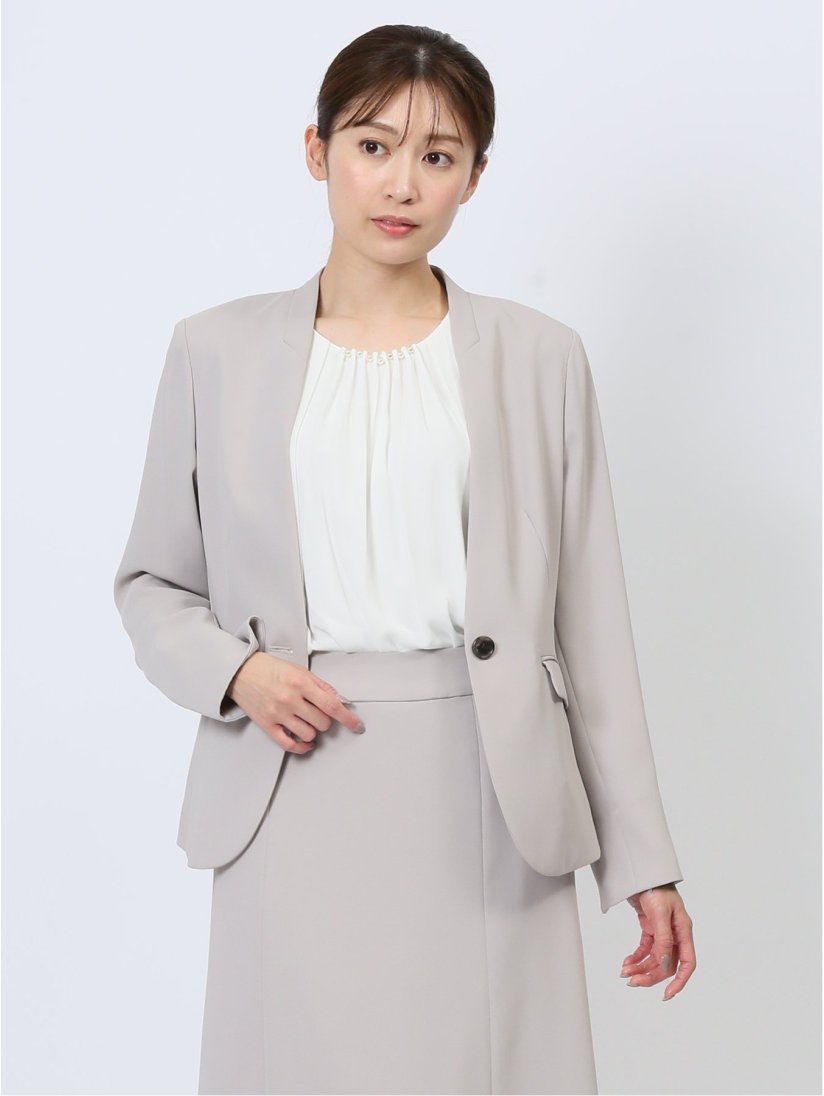 24SS/新品/83,600円】ebureライトグレー ダブルジャケット （24SS 