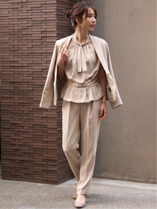 ダブルクロス カラーレスジャケット ベージュ(セットアップ可能)