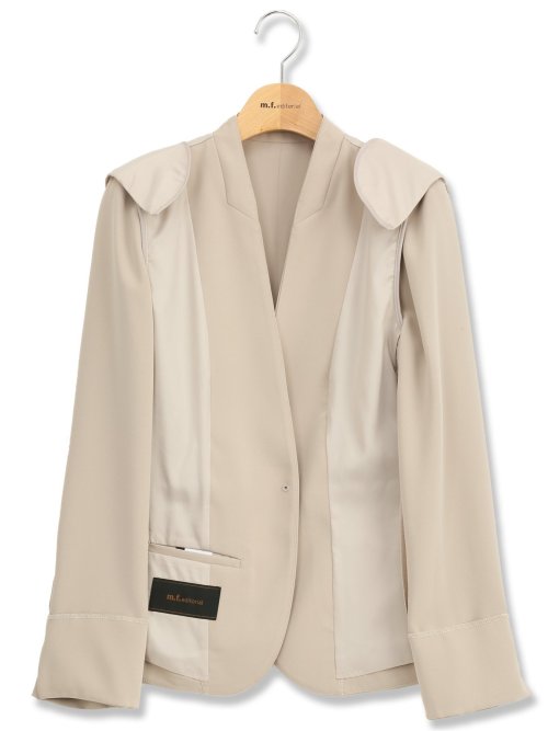 ダブルクロス カラーレスジャケット ベージュ(セットアップ可能)