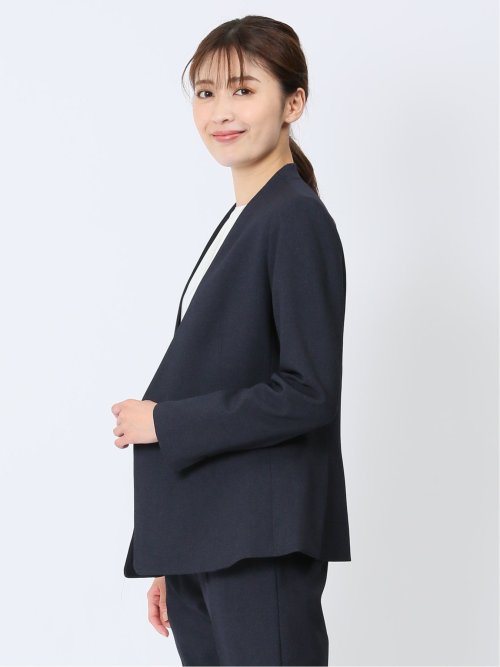 シャークスキン カラーレスジャケット 紺(セットアップ可能)