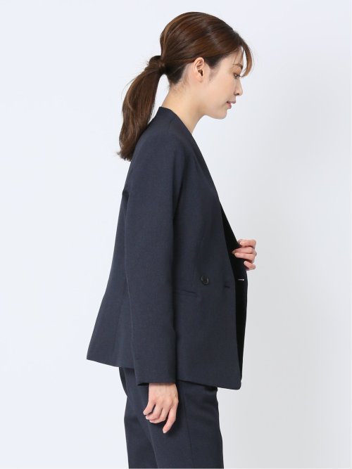 シャークスキン カラーレスジャケット 紺(セットアップ可能)