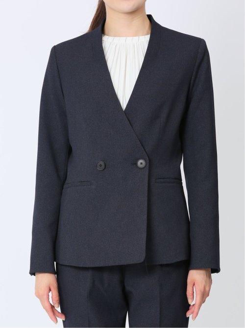 シャークスキン カラーレスジャケット 紺(セットアップ可能)