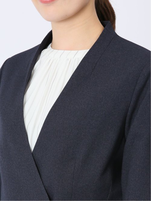 シャークスキン カラーレスジャケット 紺(セットアップ可能)