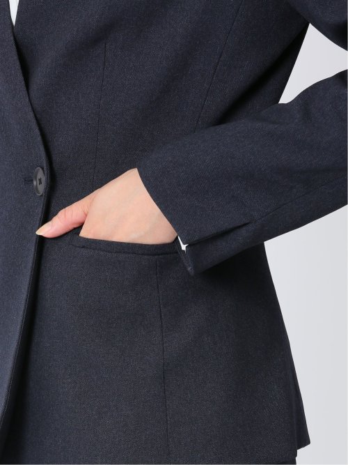 シャークスキン カラーレスジャケット 紺(セットアップ可能)