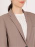 綿麻ライク 1ボタン7分袖ジャケット 茶(セットアップ可能)