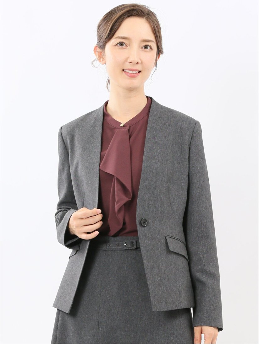 TOMMY HILFIGER テーラードジャケット グレー ウール カシミヤ 6 