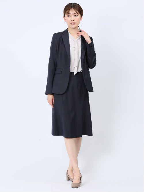 ウール混組織柄 1ボタンジャケット(セットアップ可能)