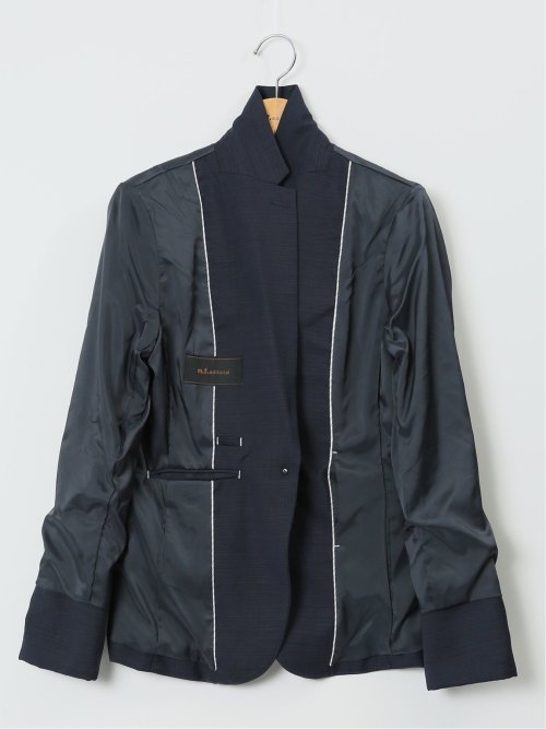 ウール混組織柄 1ボタンジャケット(セットアップ可能)