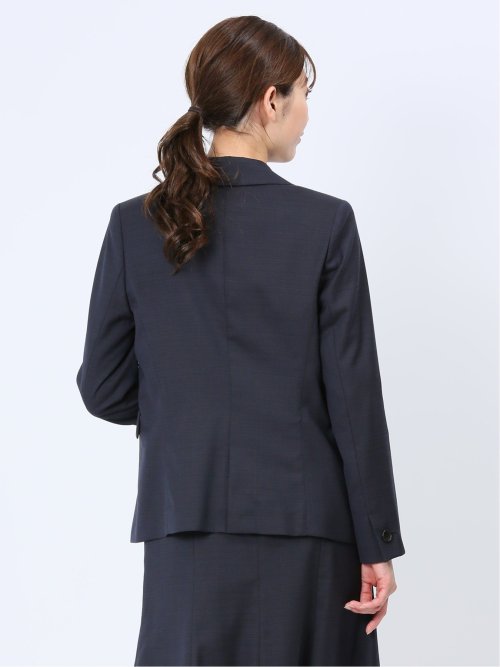 ウール混組織柄 1ボタンジャケット(セットアップ可能)