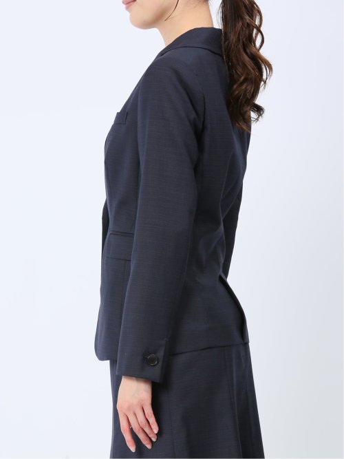 ウール混組織柄 1ボタンジャケット(セットアップ可能)