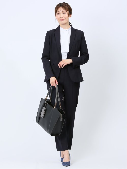 ウール混シャドーチェック 1ボタンジャケット(セットアップ可能)