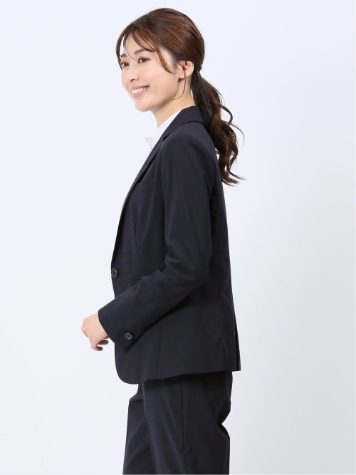 ウール混シャドーチェック 1ボタンジャケット(セットアップ可能)