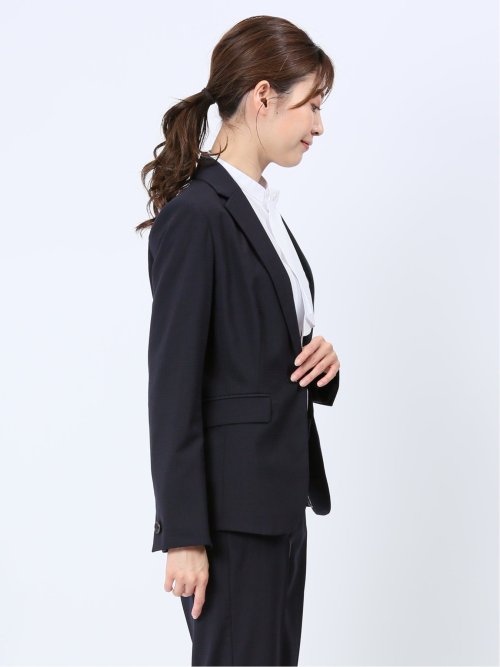 ウール混シャドーチェック 1ボタンジャケット(セットアップ可能)