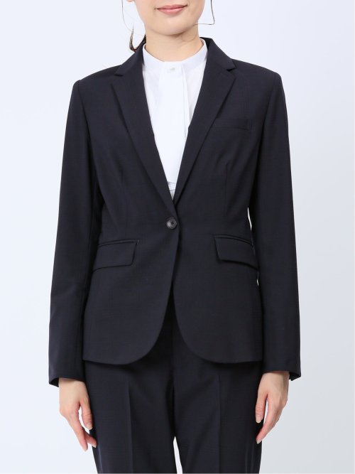 ウール混シャドーチェック 1ボタンジャケット(セットアップ可能)